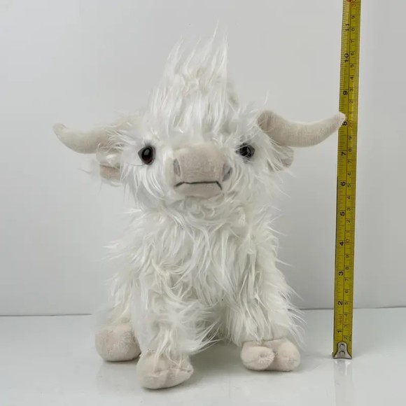 NIB White Highland Cow Plush11'', Cute Cattle Soft Stuffed Animal Hairy … - Picture 6 of 6